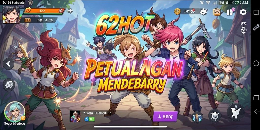 Screenshot 62HOT menampilkan karakter Anime dalam pertempuran yang seru.