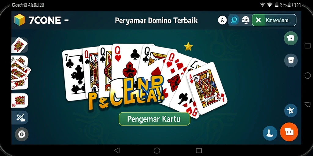 Tangkapan layar gameplay 7CONE menampilkan paket kartu Domino yang menarik.