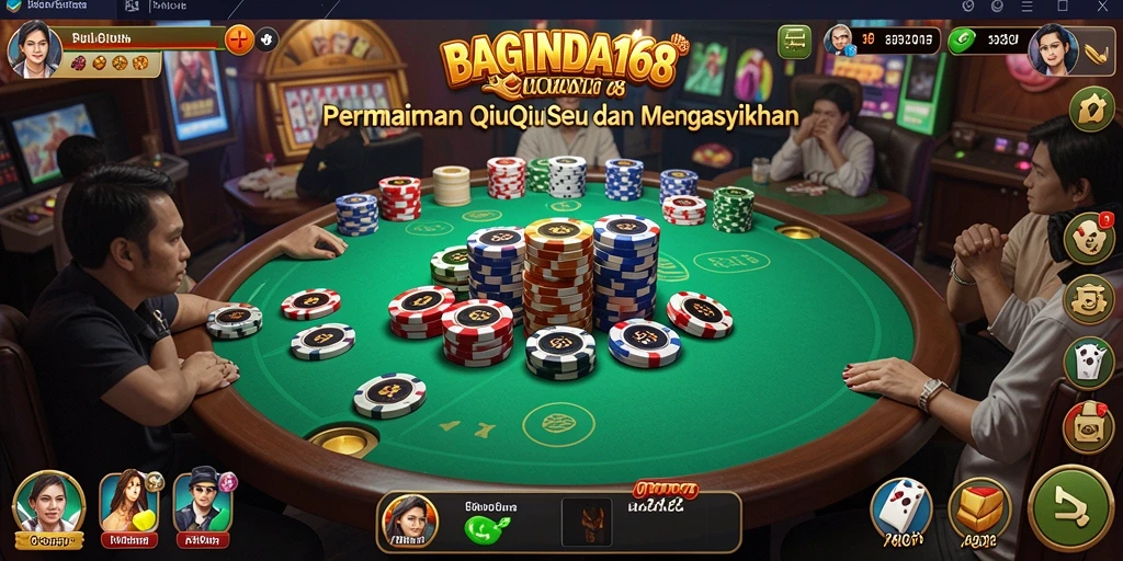 Tampilan seru dari gameplay QiuQiu BAGINDA168.