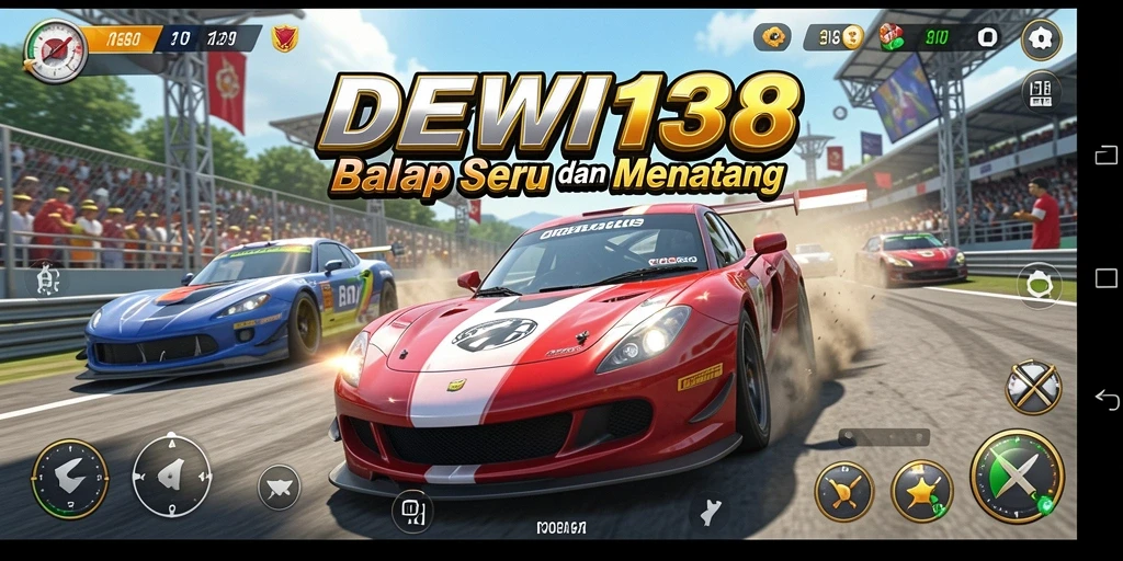 Screenshot utama DEWI138 menampilkan aksi balap yang mendebarkan.