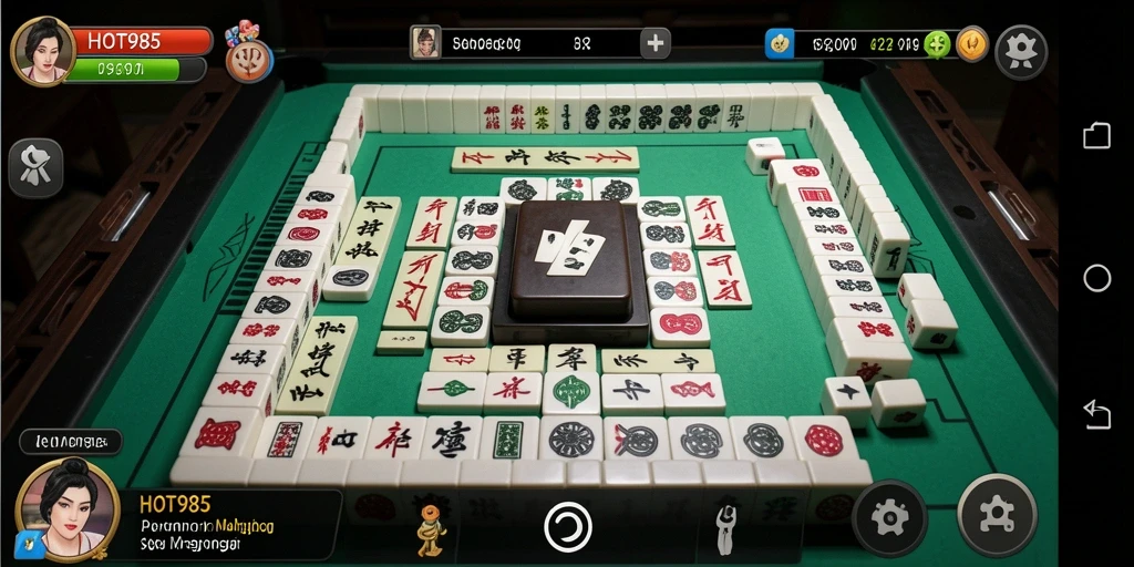 Tampilan gameplay Mahjong yang seru dan menantang di HOT985.
