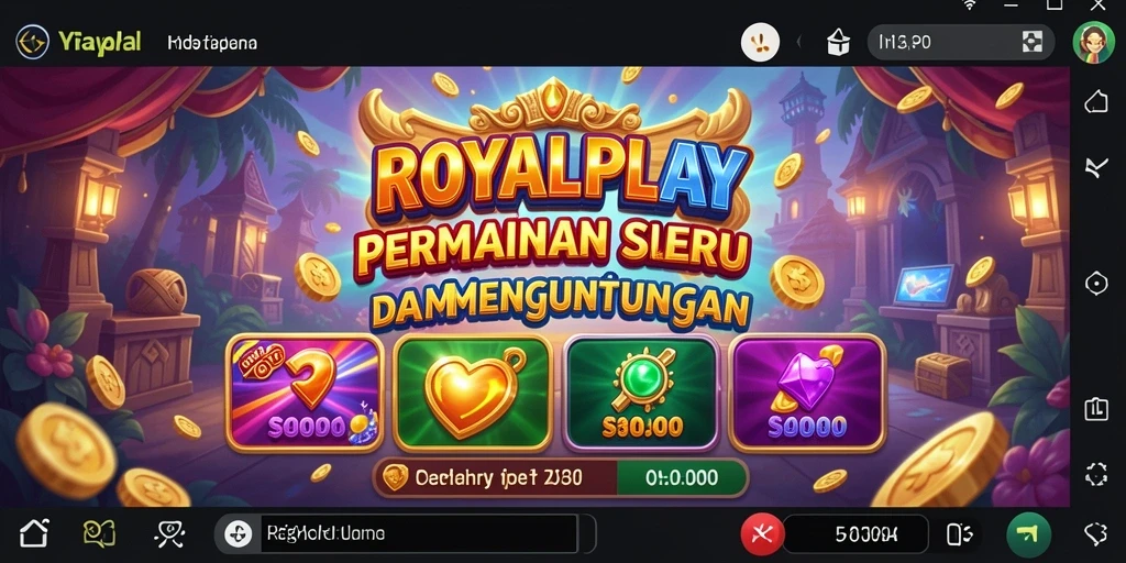 Tampilan screenshot gameplay <strong>ROYALPLAY</strong> menampilkan mesin Slot yang menarik.