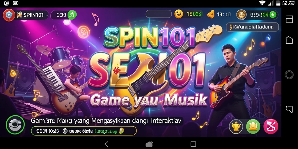 Screenshot utama SPIN101 menampilkan gameplay interaktif permainan musik.