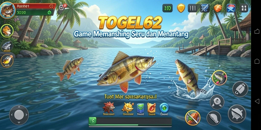 Tampilan gameplay seru TOGEL62 dengan pengalaman memancing