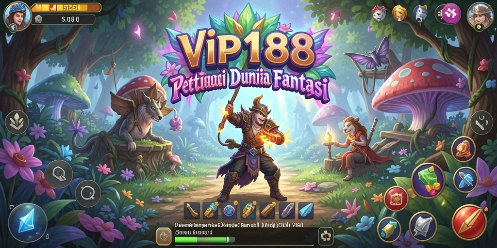 Screenshot menampilkan gameplay seru di VIP188 dengan pemandangan dunia fantasi.